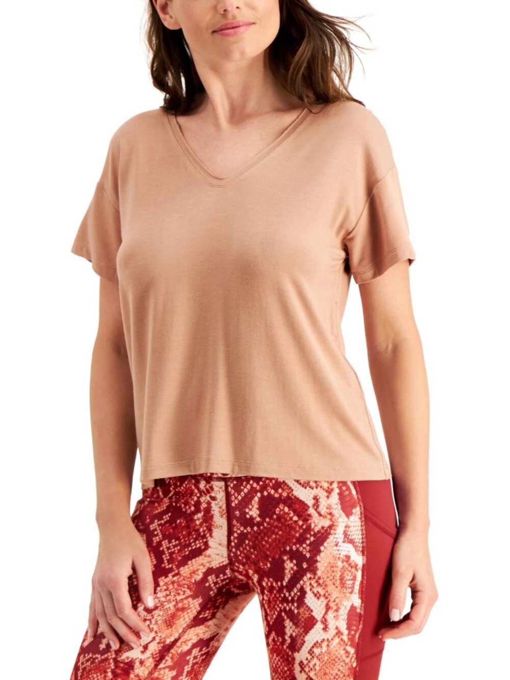 Ideology Womens Activewear V-Neck T-Shirt